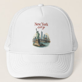 New York City – Iconic Statue & Skyline Hat Truckerkappe