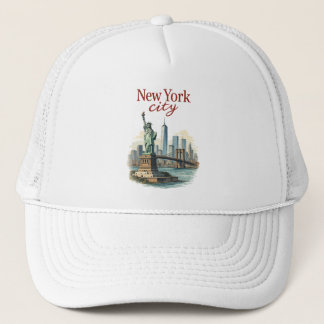 New York City – Iconic Statue & Skyline Hat Truckerkappe