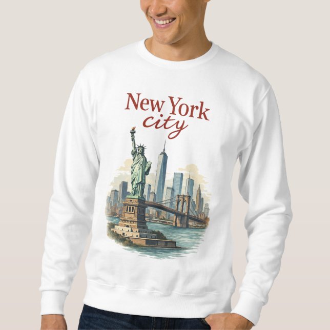 New York City – Iconic Statue & Skyline Sweatshirt (Devant)