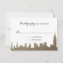 New York City Imitats Gold Rsvp Card