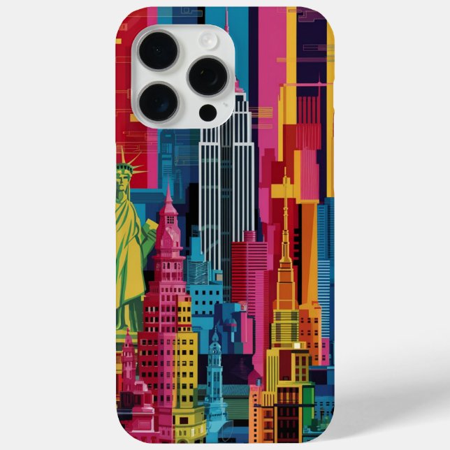 New York City in Kobras lebhaftem iPhone Case (Rückseite)
