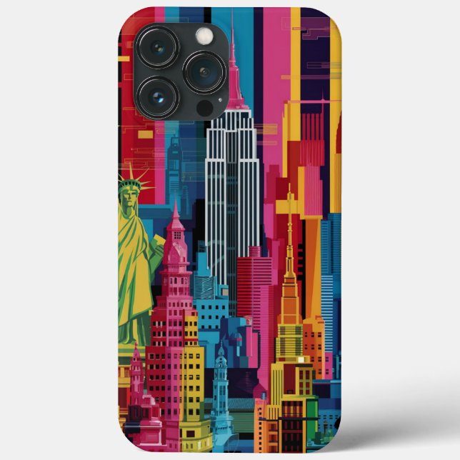 New York City in Kobras lebhaftem iPhone Case (Rückseite)