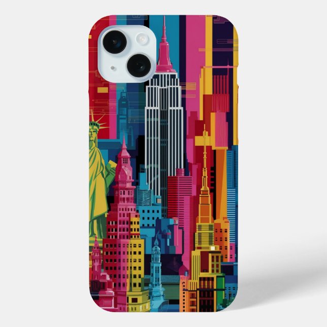 New York City in Kobras lebhaftem iPhone Case (Rückseite)
