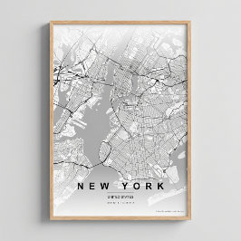 New York City Karte NYC Kontrast Wandbild Poster G