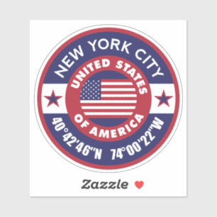 New York City koordiniert die amerikanische Flagge Aufkleber