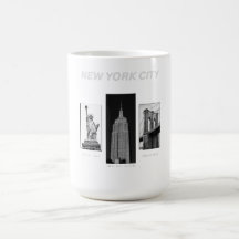 New York City Landmarks Schwarz Weiß Urbane Illust