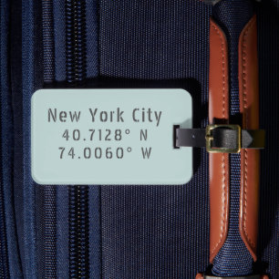 New York City Latitude Longitude Personalisiert Gepäckanhänger