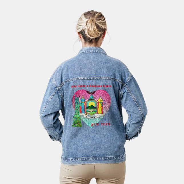 New York City Lights Fun Denim Jacket Jeansjacke (Modell)