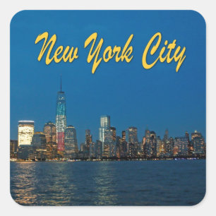 New York City Lights Quadratischer Aufkleber