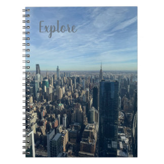 New York City Luftbild Spiral Foto Notizbuch Notizblock