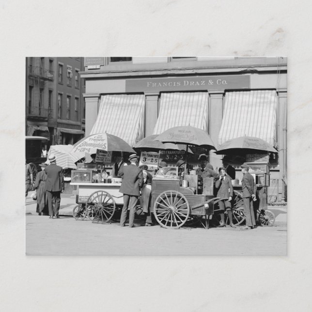 New York City Lunch Carts, 1906 Postkarte (Vorderseite)