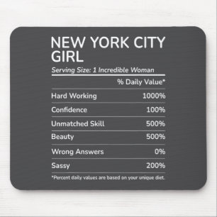 New York City Mädchen Lustiges New York Heimatstad Mousepad