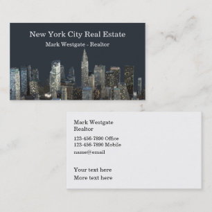 New York City Makler Doppel Business Karte