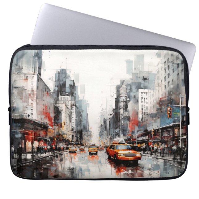 New York City, malte Landschaft. Laptopschutzhülle (Vorderseite)