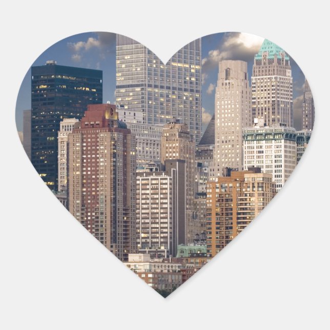 New York City Manhattan Herz-Aufkleber (Vorderseite)