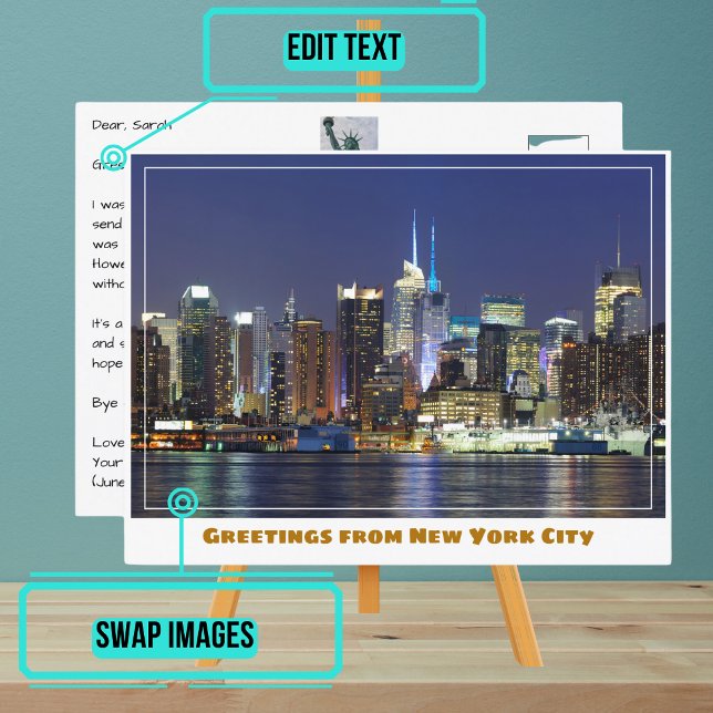 New York City Manhattan Midtown Skyline Postkarte (Please enjoy our New York City postcard)