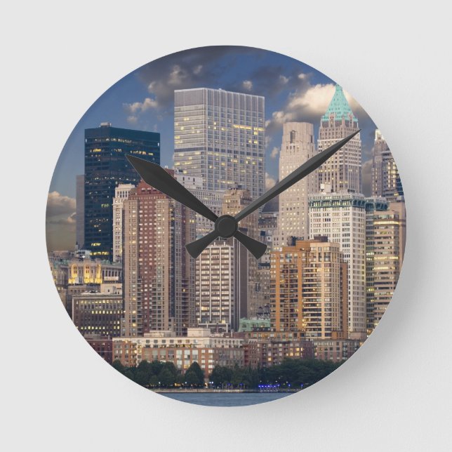 New York City Manhattan Runde Wanduhr (Vorderseite)