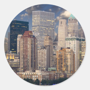 New York City Manhattan Runder Aufkleber