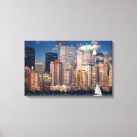 New York City Manhattan Skyline bei Night Wall Art