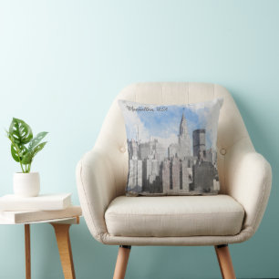 New York City Manhattan Skyline Kissen
