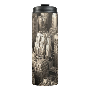 New York City Manhattan Skyline-Luftaufnahme schwa Thermosbecher