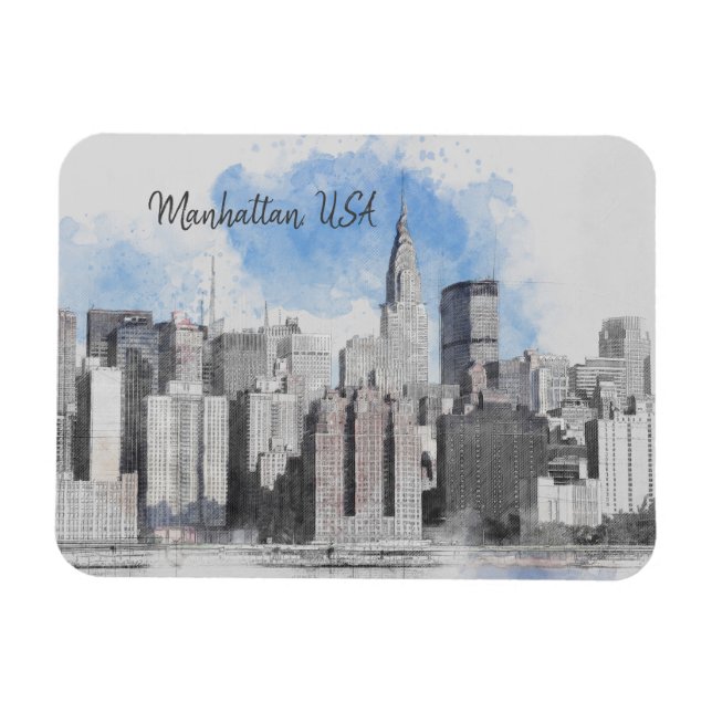 New York City Manhattan Skyline Magnet (Horizontal)