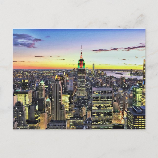 New York City Manhattan Skyline Postkarte (Vorderseite)