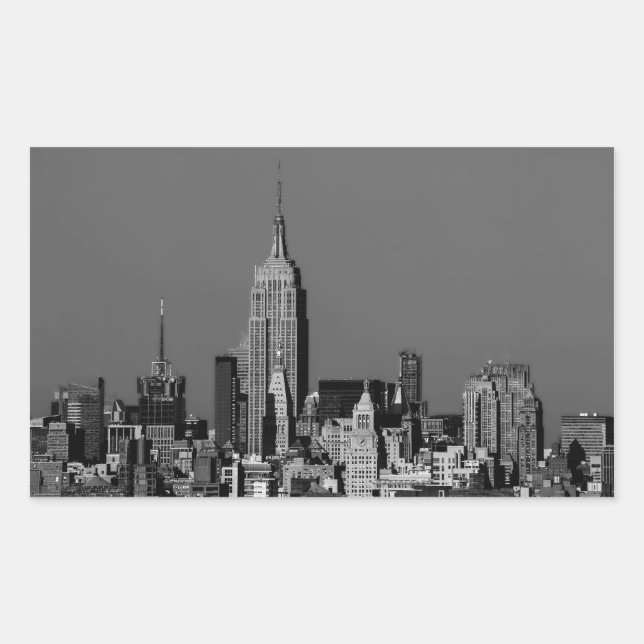 New York City Manhattan Skyline Rechteckiger Aufkleber (Vorderseite)