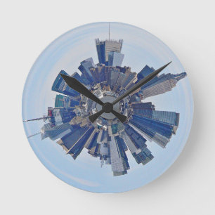 New York City Manhattan Skyline Runde Wanduhr