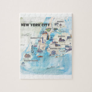 New York City Manhattan Vintage Reiseposter Karte