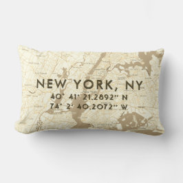 New York City Map Benutzerdefinierte Koordinaten | Lendenkissen