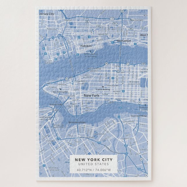 New York City Map (Blue) (Vertikal)