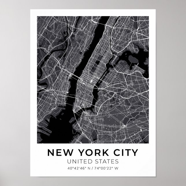 New York City Map Poster (Vorne)
