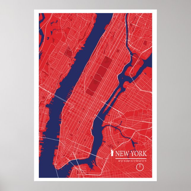 New York City Map Poster (Vorne)