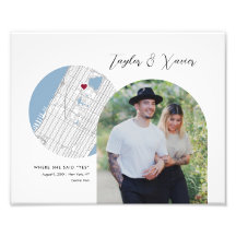 New York City Map Wedding Verlobung Foto Gift