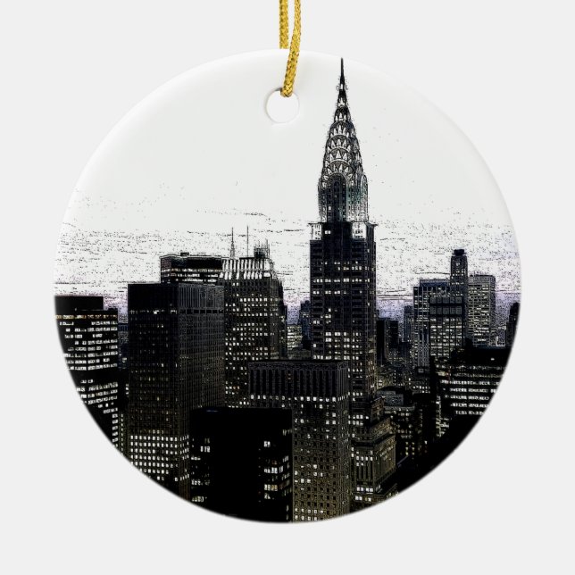 New York City Midtown Keramik Ornament (Vorne)