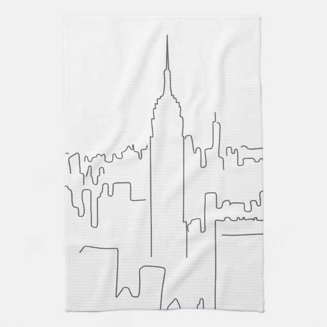 New York City Minimal Line Geschirrtuch (Vertikal)