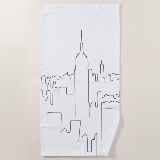 New York City Minimal Line Strandtuch (Vorderseite)