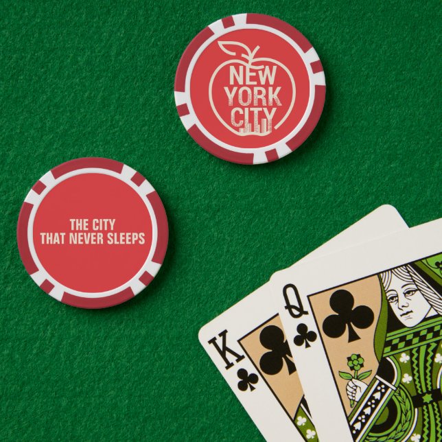 New York City Modern Big Apple Red Pokerchips (Pokertisch (doppelt))