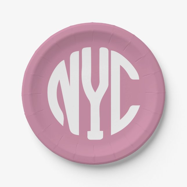 New York City Monogramm Pappteller (Vorderseite)