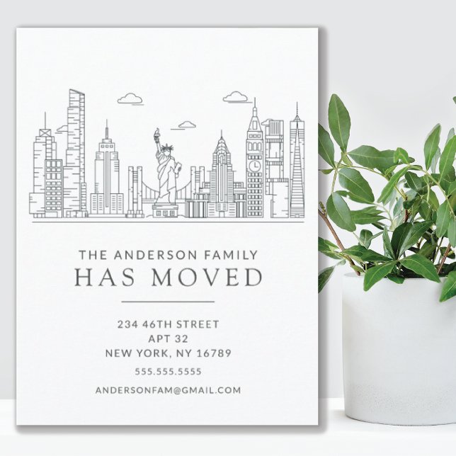 New York City Moving Announctions Card Ankündigungspostkarte (Von Creator hochgeladen)
