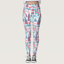 New York City Muster der weißen Leggings