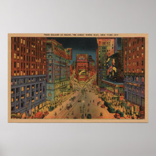 New York City, Nachtblick auf den Times Square Poster