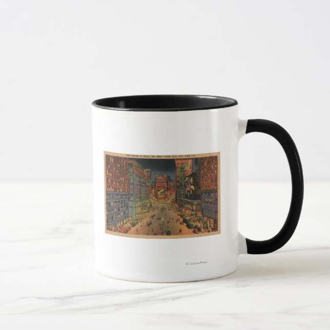 New York City, Nachtblick auf den Times Square Tasse (Rechts)