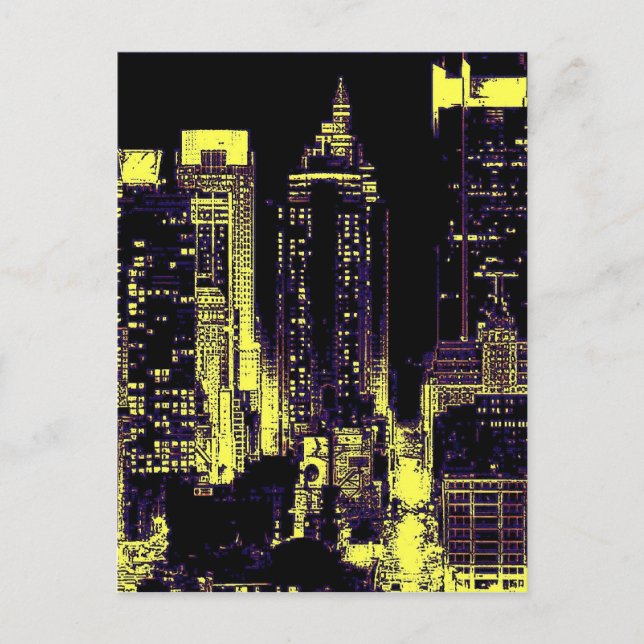 New York City: Nachtkarten Postkarte (Vorderseite)