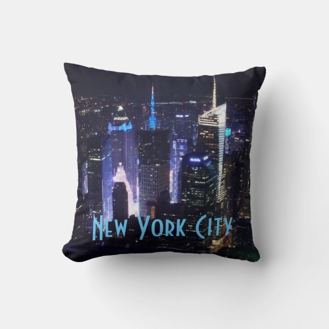 New York City nachts Kissen (Vorderseite)