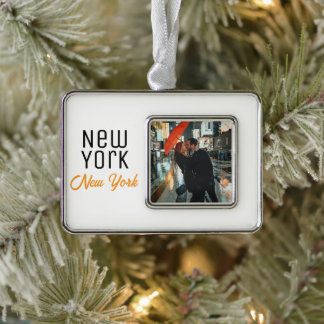 New York City, New York Souvenir Rahmen-Ornament Silber