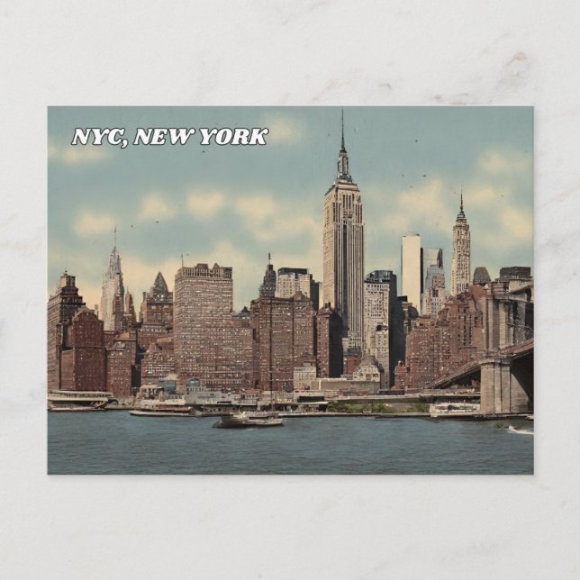 New York City, New York Travel Postkarte (Vorderseite)