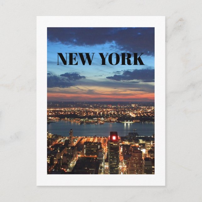 New York City Newyork Skyline Gebäude Night Sky Postkarte (Vorderseite)