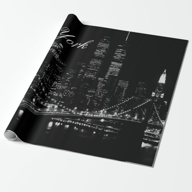 New York City Night Geschenkpapier (Ungerollt)